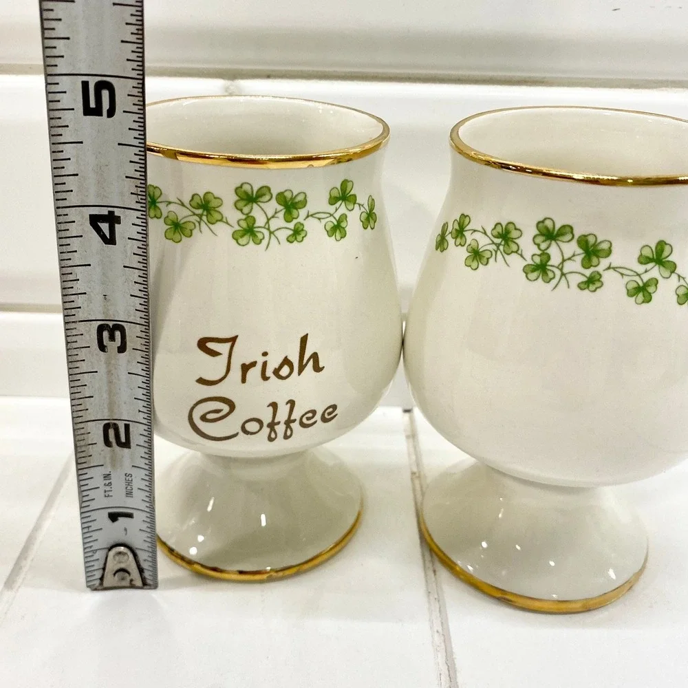 Vintage Carrigcraft Ceramic Irish Coffee Cup, Shamrock St Patrick's Day‎ Decor
